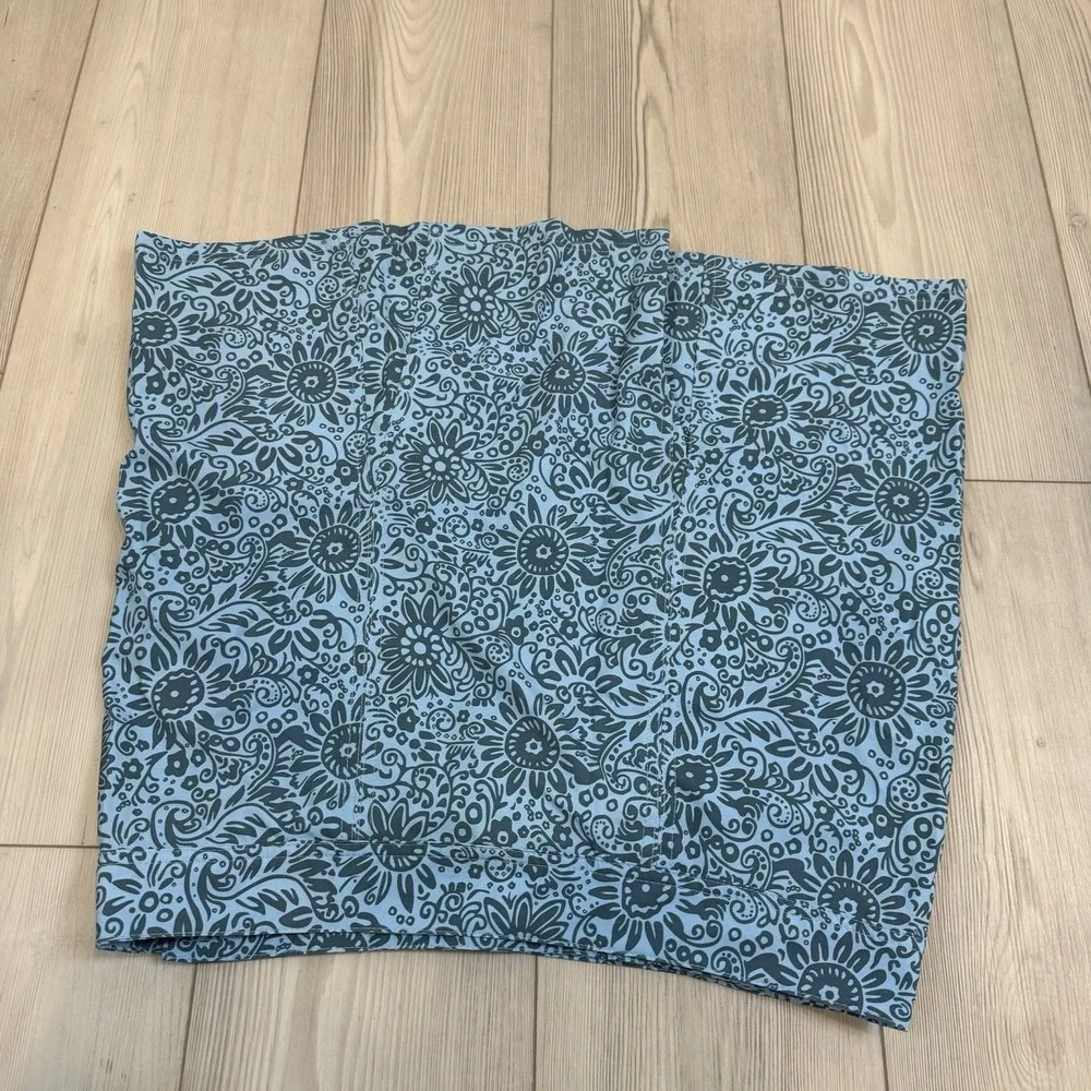 RipSkirt Skirt Large Length 2 Blue Floral‎ A Line Stretch Travel Pockets Casual